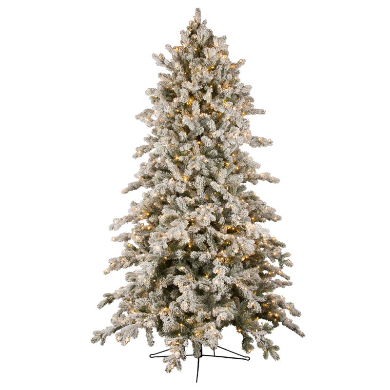 The Holiday Aisle® Douglas Deluxe Downswept Slim Snowy Power Pole Green
